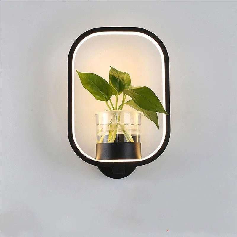 Lampe murale décorative élégante avec base ronde en fer noir ou blanc - IVOIRART.COM