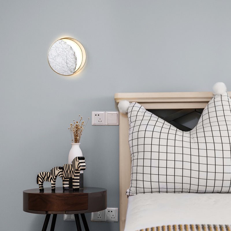 Lampe Murale LED de Chevet en Marbre Design Artistique Créatif Éclipse 25CM - IVOIRART.COM