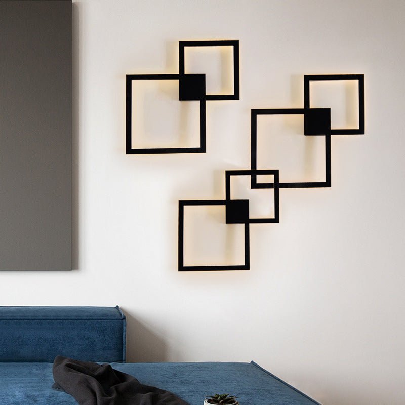 Lampe Murale Moderne Créative en Carré Géométrique pour Allée - Décoration Élégante - IVOIRART.COM