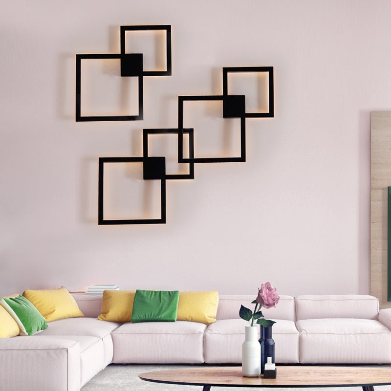 Lampe Murale Moderne Créative en Carré Géométrique pour Allée - Décoration Élégante - IVOIRART.COM