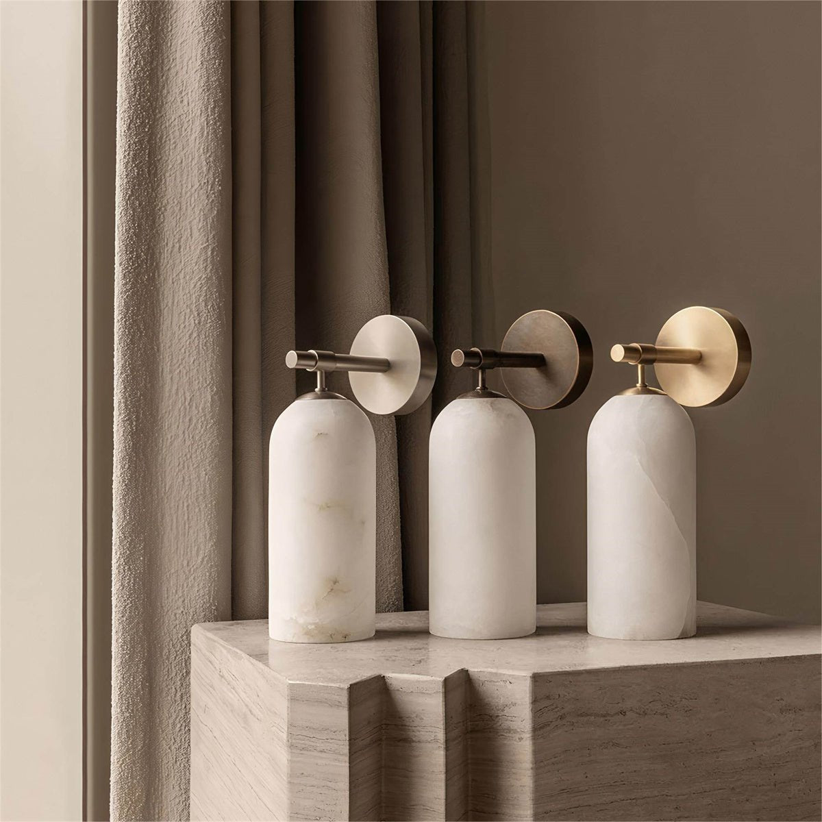 Lampe murale simple en marbre cuivre - Applique murale design Espagne 1 lumière. - IVOIRART.COM