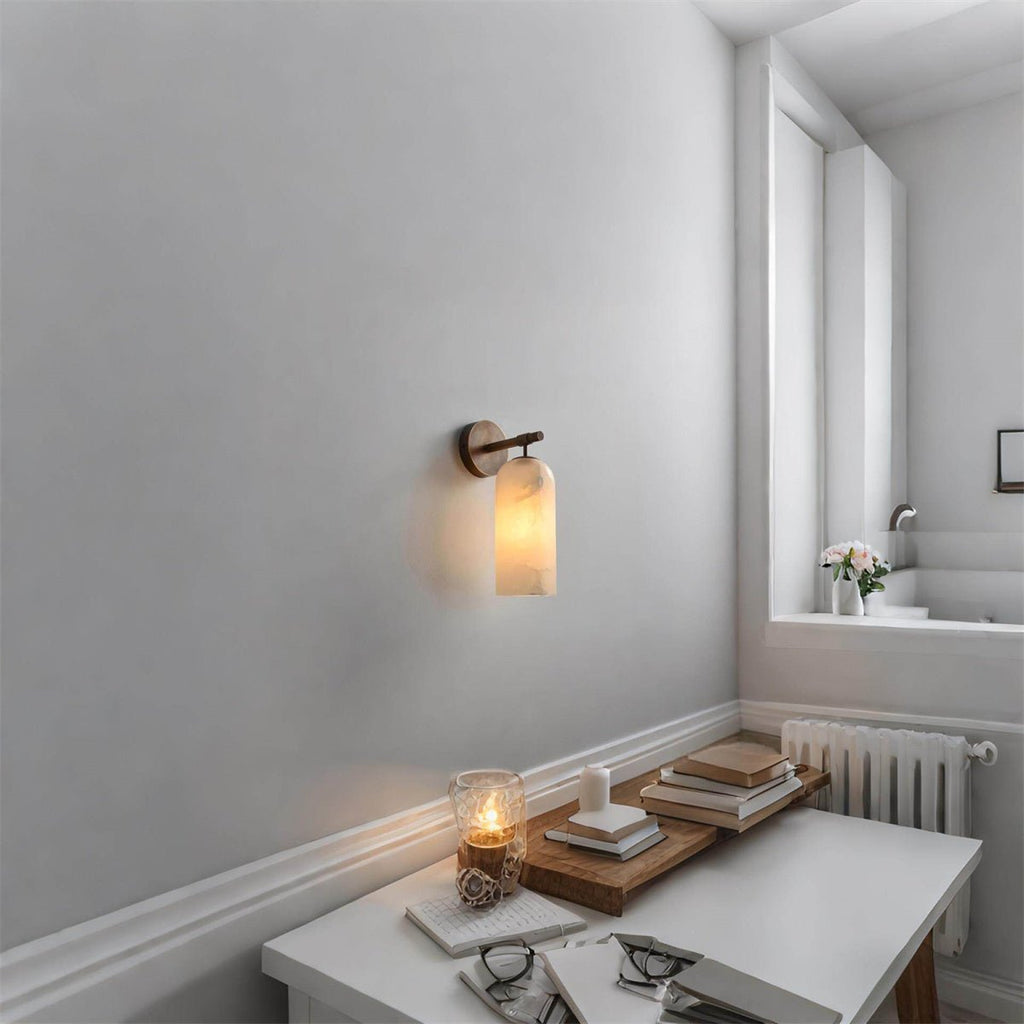 Lampe murale simple en marbre cuivre - Applique murale design Espagne 1 lumière. - IVOIRART.COM