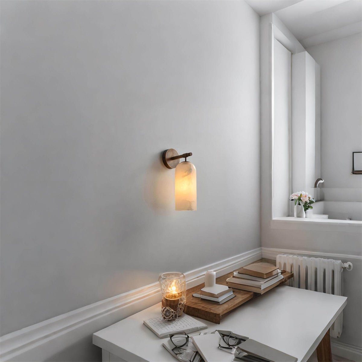 Lampe murale simple en marbre cuivre - Applique murale design Espagne 1 lumière. - IVOIRART.COM