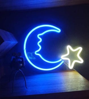 Lampe Néon LED avec Panneau Arrière en Acrylique, Lumière de Nuit Décorative - IVOIRART.COM