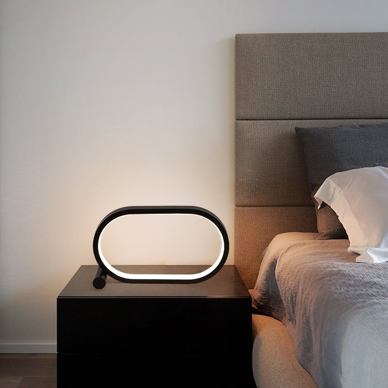 Lampe Ovale Acrylique USB à Brancher, Contrôle Tactile, Luminosité Réglable, Moderne Simple Créative, Lampe de Nuit, Lampe de Chevet Lecture, Lampe de Bureau LED - IVOIRART.COM
