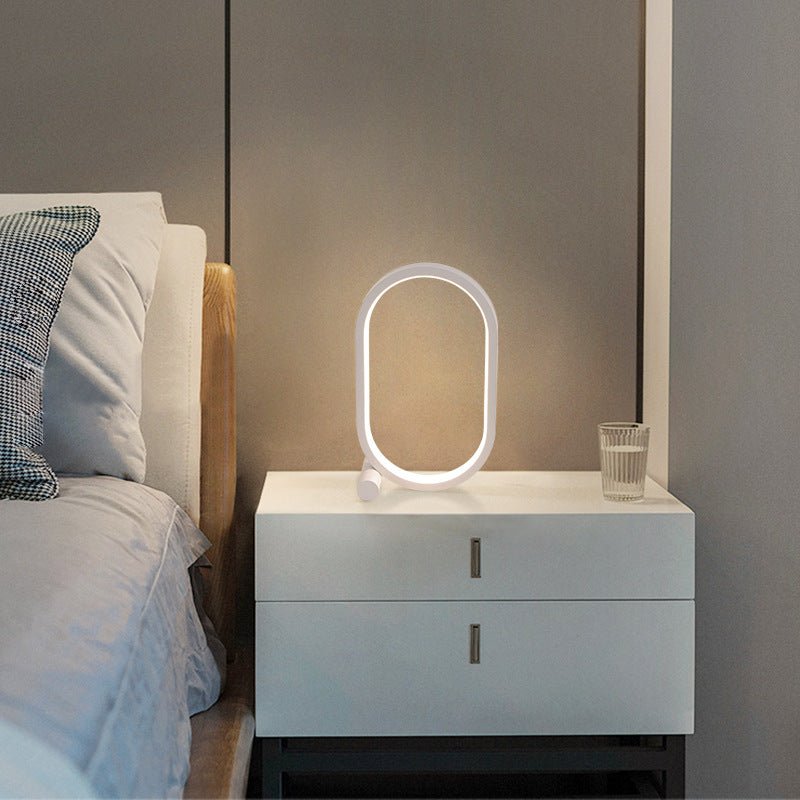 Lampe Ovale Acrylique USB à Brancher, Contrôle Tactile, Luminosité Réglable, Moderne Simple Créative, Lampe de Nuit, Lampe de Chevet Lecture, Lampe de Bureau LED - IVOIRART.COM