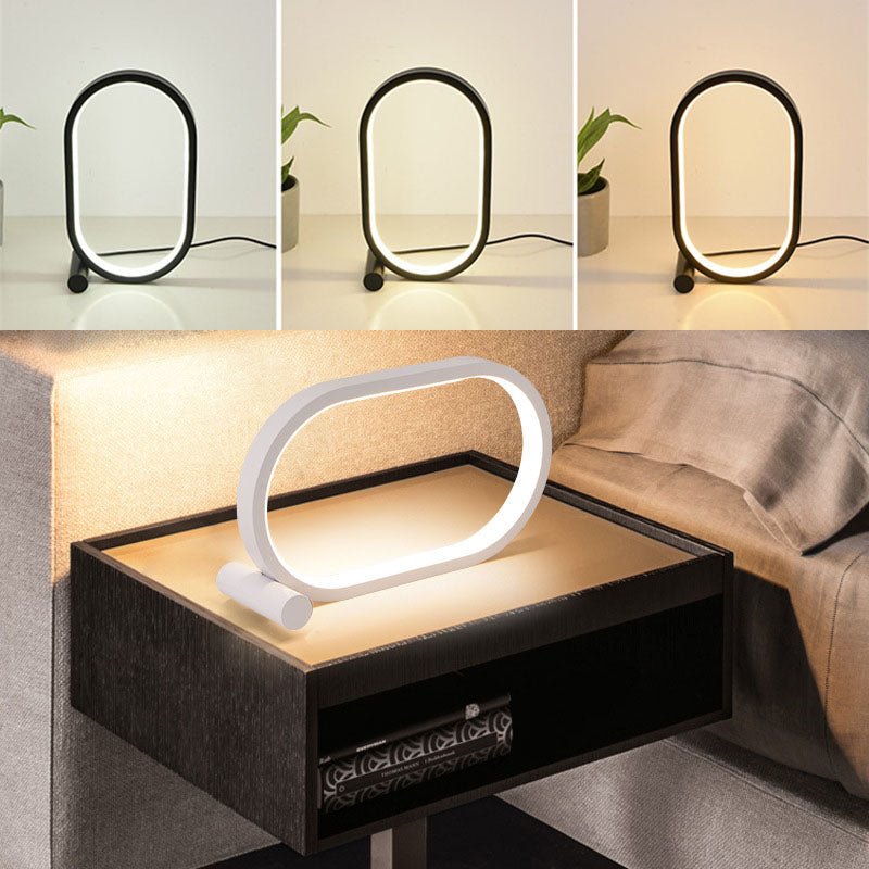 Lampe Ovale Acrylique USB à Brancher, Contrôle Tactile, Luminosité Réglable, Moderne Simple Créative, Lampe de Nuit, Lampe de Chevet Lecture, Lampe de Bureau LED - IVOIRART.COM