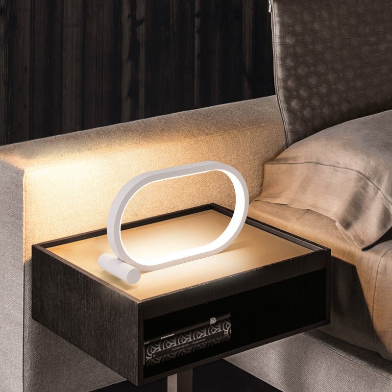 Lampe Ovale Acrylique USB à Brancher, Contrôle Tactile, Luminosité Réglable, Moderne Simple Créative, Lampe de Nuit, Lampe de Chevet Lecture, Lampe de Bureau LED - IVOIRART.COM