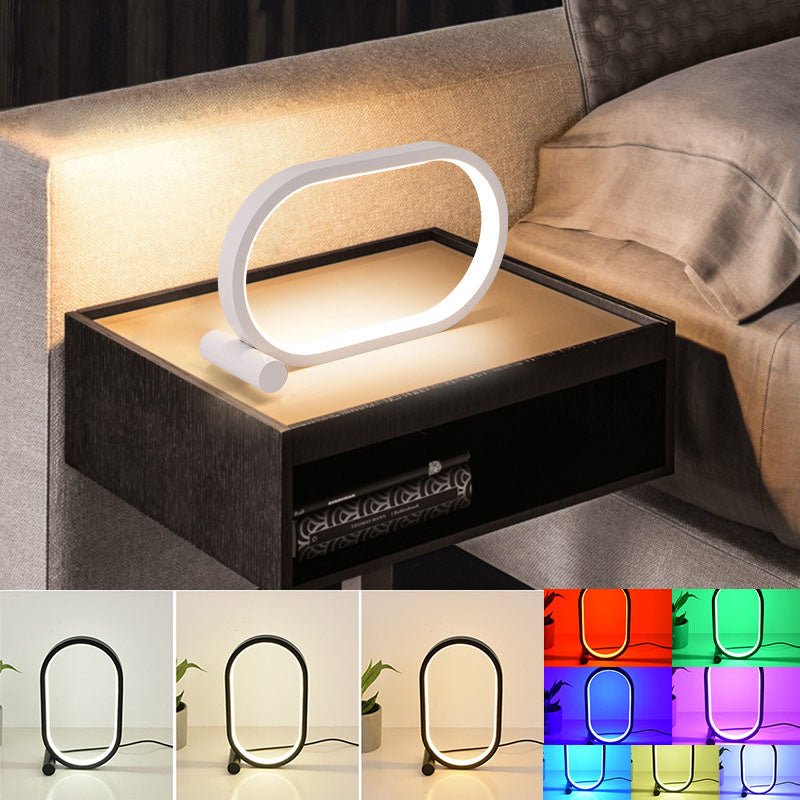 Lampe Ovale Acrylique USB à Brancher, Contrôle Tactile, Luminosité Réglable, Moderne Simple Créative, Lampe de Nuit, Lampe de Chevet Lecture, Lampe de Bureau LED - IVOIRART.COM