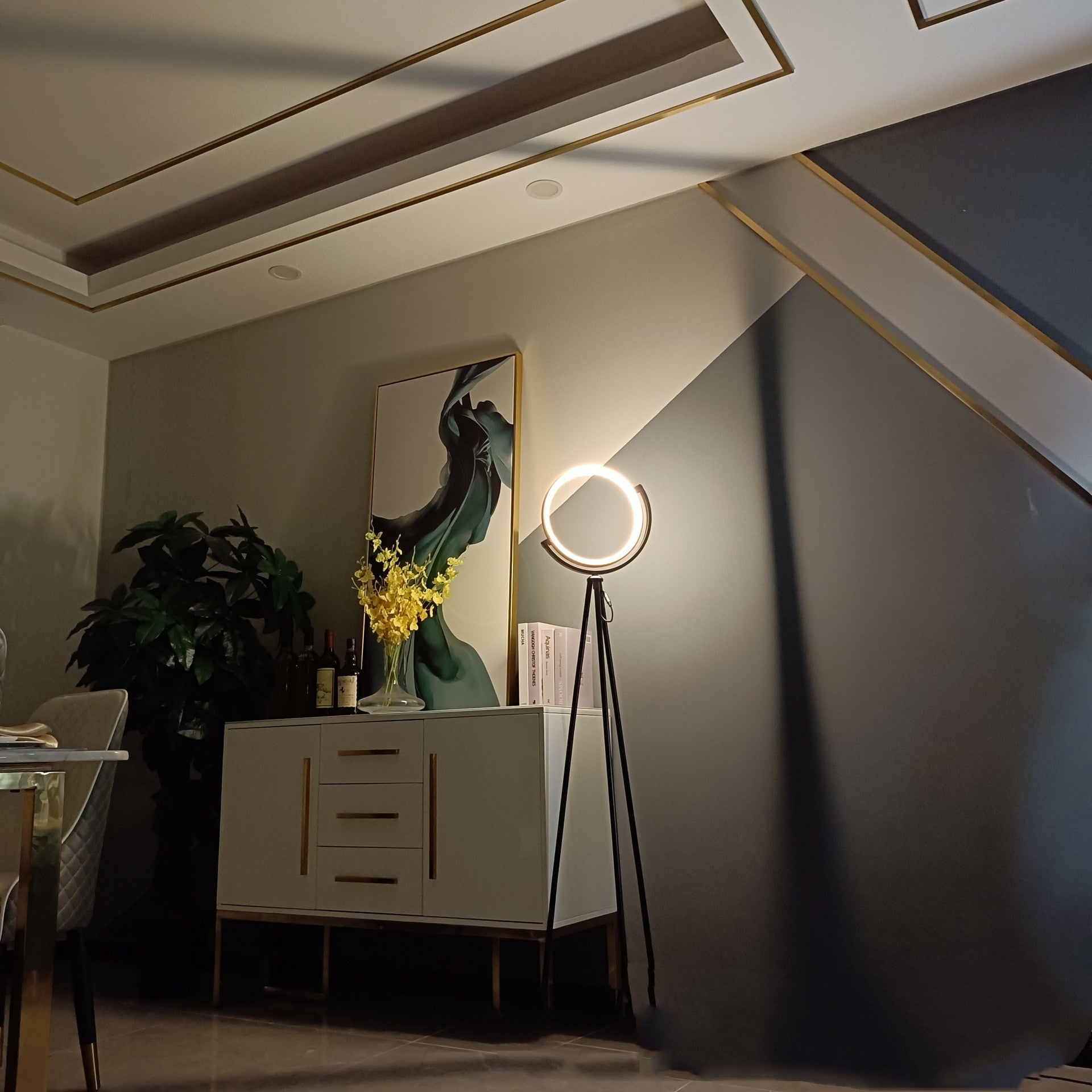 Lampe sur Pied en Aluminium avec Lumière LED Supplémentaire pour Étude Décorative - IVOIRART.COM
