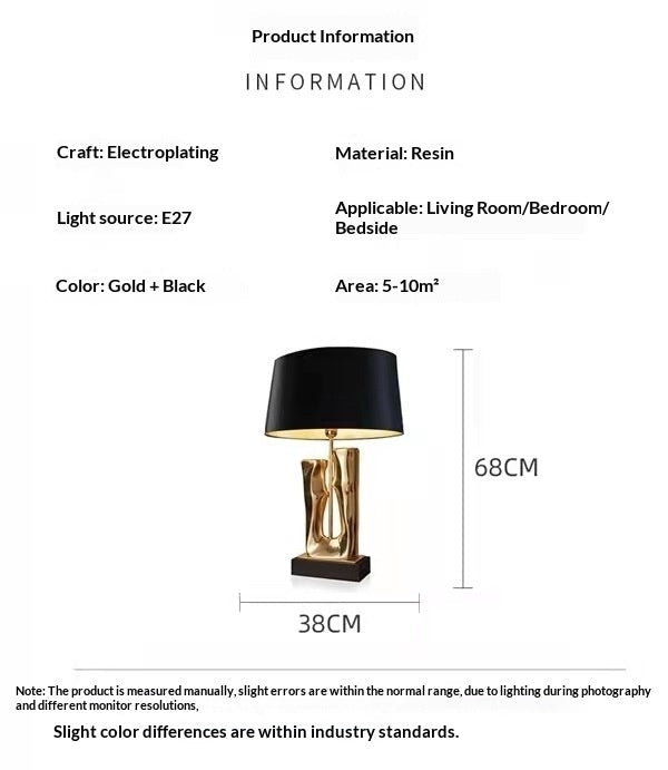 Lampe table minimaliste art luxe léger, style américain, interrupteur poussoirLED - IVOIRART.COM