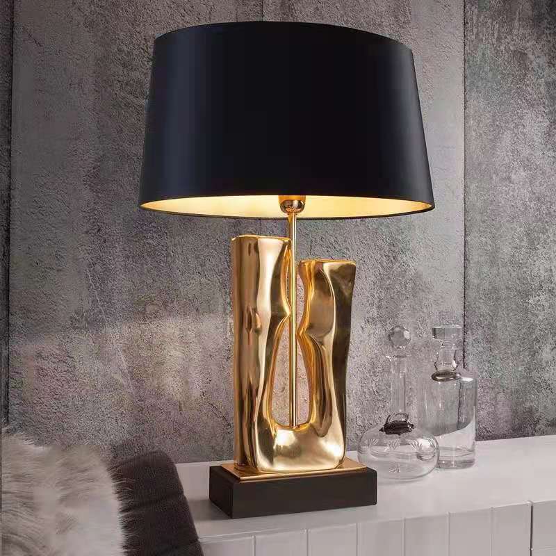 Lampe table minimaliste art luxe léger, style américain, interrupteur poussoirLED - IVOIRART.COM