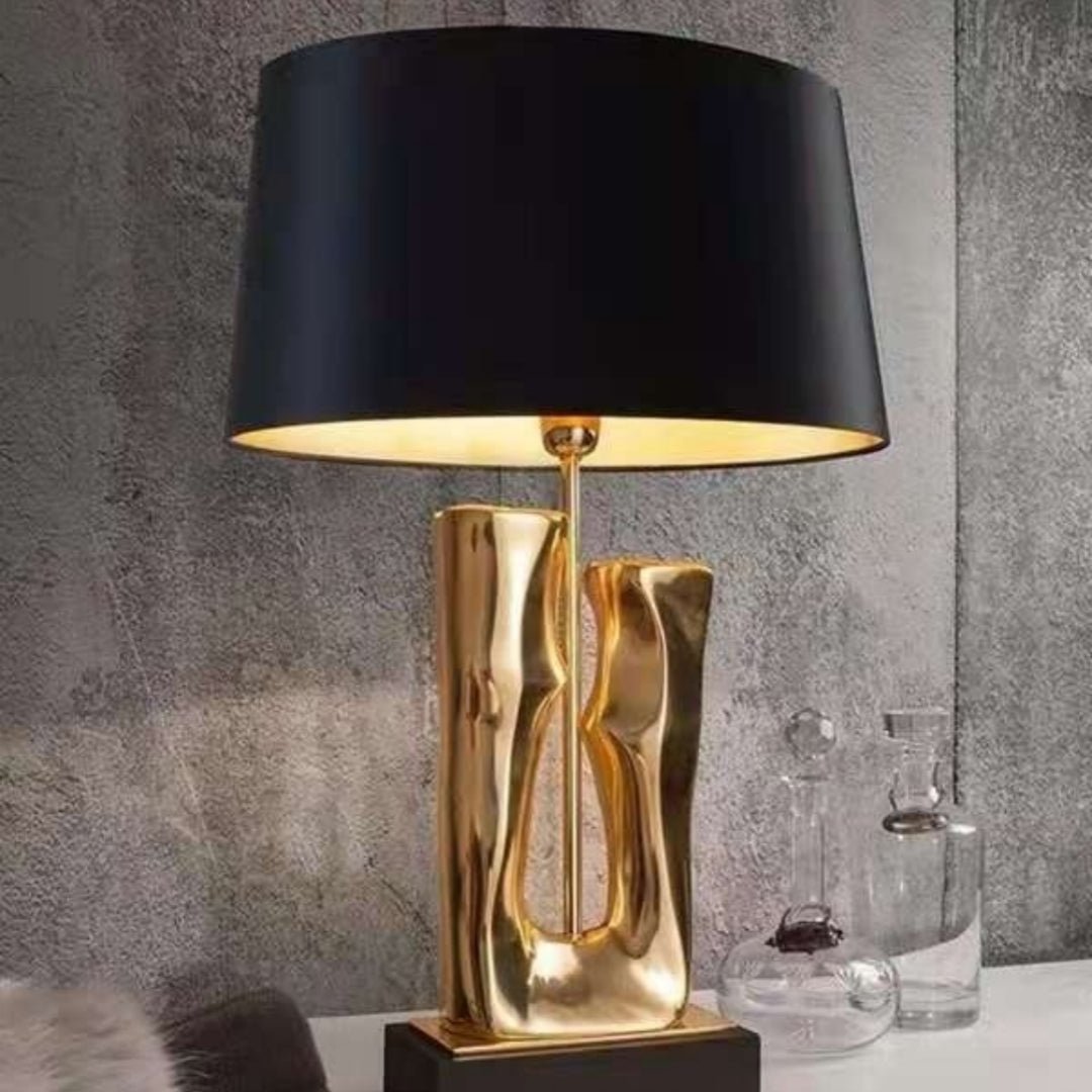 Lampe table minimaliste art luxe léger, style américain, interrupteur poussoirLED - IVOIRART.COM