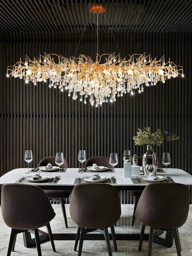 Lampes de salon françaises luxueuses en cristal avec 16 abat-jours aluminium - IVOIRART.COM