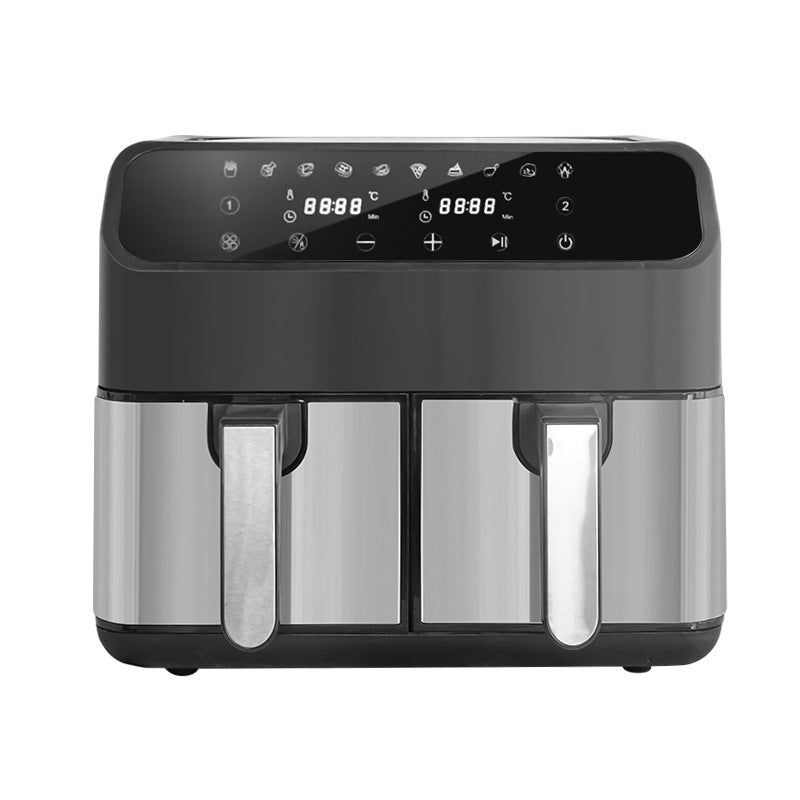 Large Capacity 8L Multi-functional Stainless Steel Double Pot Air Fryer - IVOIRART.COM