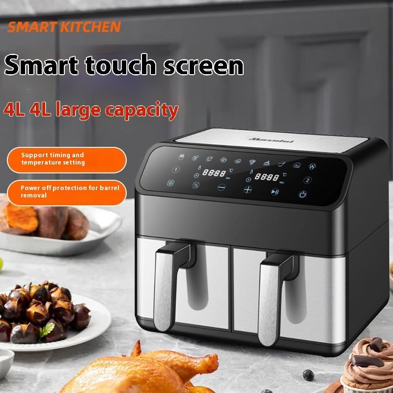 Large Capacity 8L Multi-functional Stainless Steel Double Pot Air Fryer - IVOIRART.COM