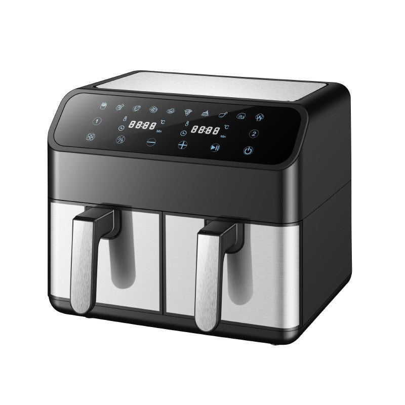 Large Capacity 8L Multi-functional Stainless Steel Double Pot Air Fryer - IVOIRART.COM