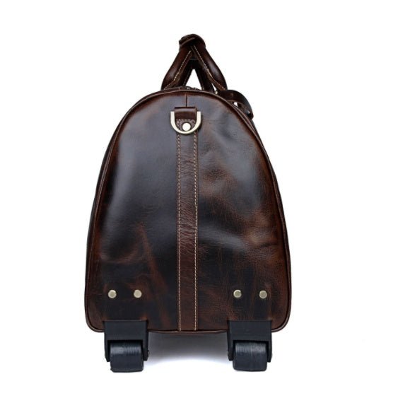 Large Capacity Cowhide Trolley Travel Bag - IVOIRART.COM