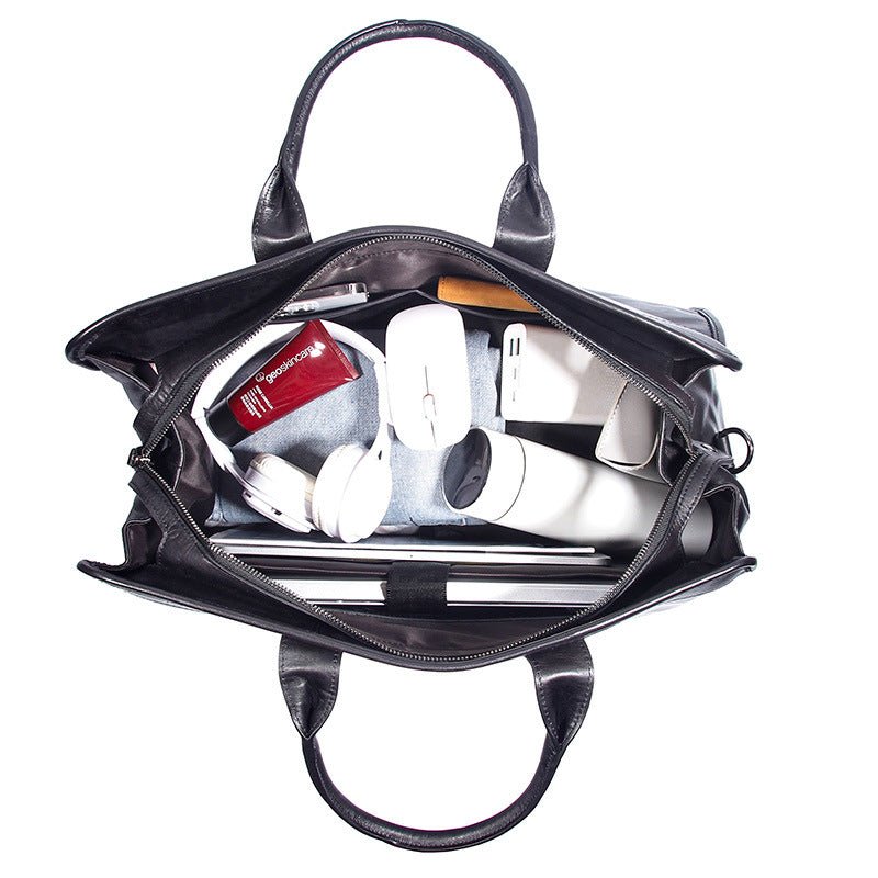 Large Capacity Genuine Leather Travel Luggage Bag Cowhide Handbag - IVOIRART.COM