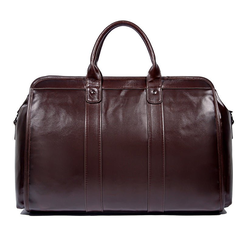 Large Capacity Genuine Leather Travel Luggage Bag Cowhide Handbag - IVOIRART.COM