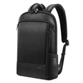 Layered Leather Backpack With Usb Charging - IVOIRART.COM