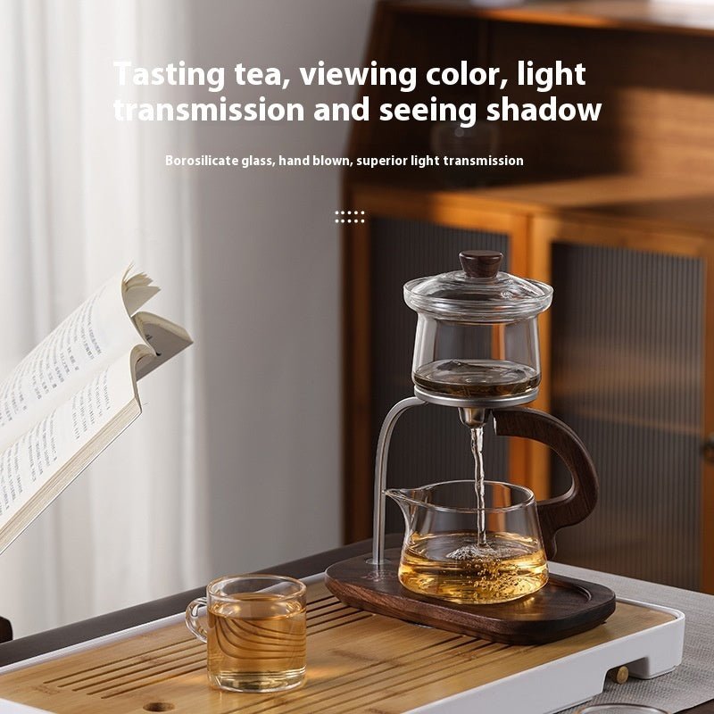 Lazy Tea Making Pot Glass Teapot Automatic Tea Set - IVOIRART.COM