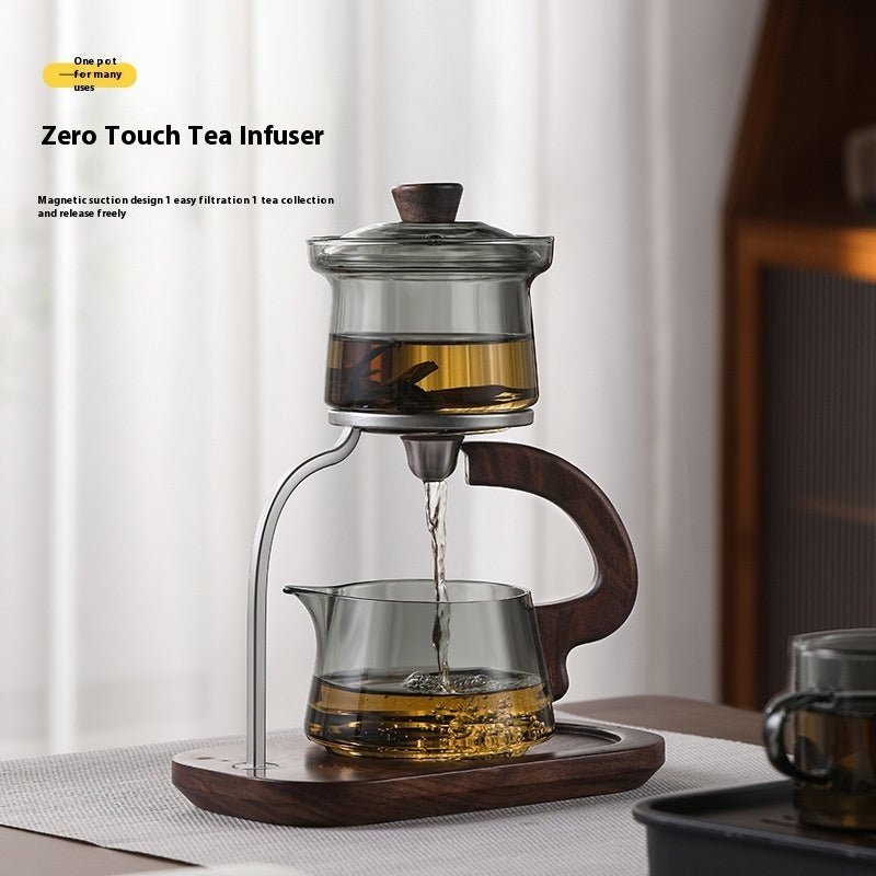 Lazy Tea Making Pot Glass Teapot Automatic Tea Set - IVOIRART.COM