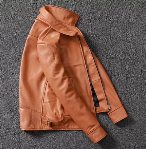 Leather Jacket For Men Made Of Tanned Cowhide Top Layer - IVOIRART.COM