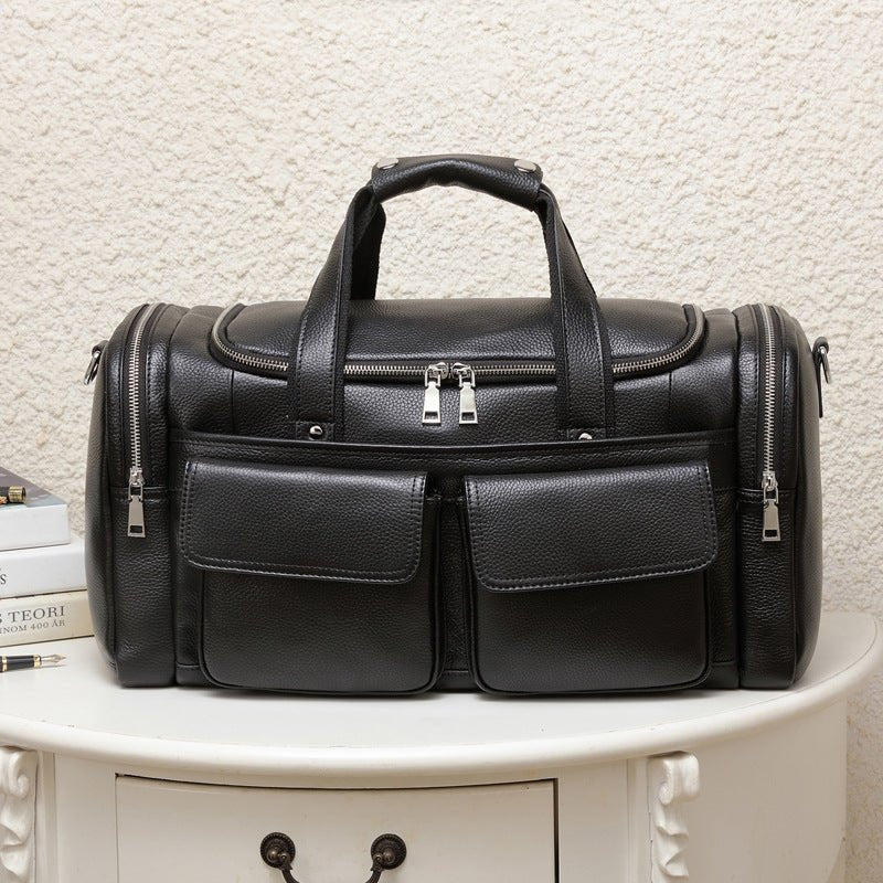 Leather Men's Hand-held Large-capacity Short-distance Travel Bag - IVOIRART.COM