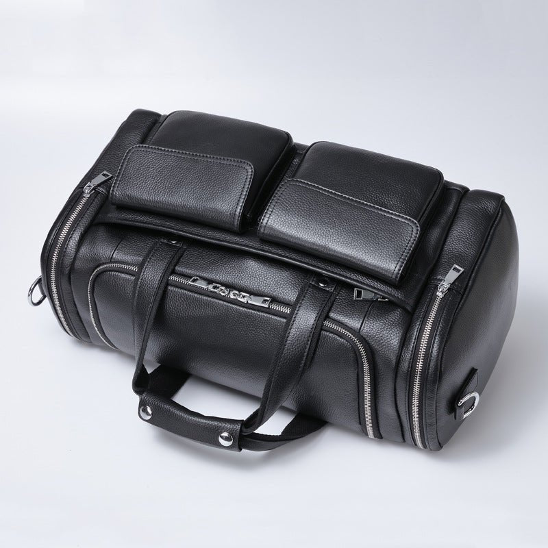 Leather Men's Hand-held Large-capacity Short-distance Travel Bag - IVOIRART.COM