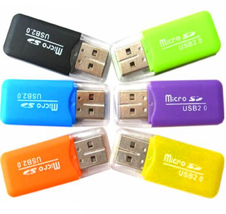 Lecteur de cartes Mini USB avec mémoire TF 16 Go et adaptateur SD intégré - IVOIRART.COM