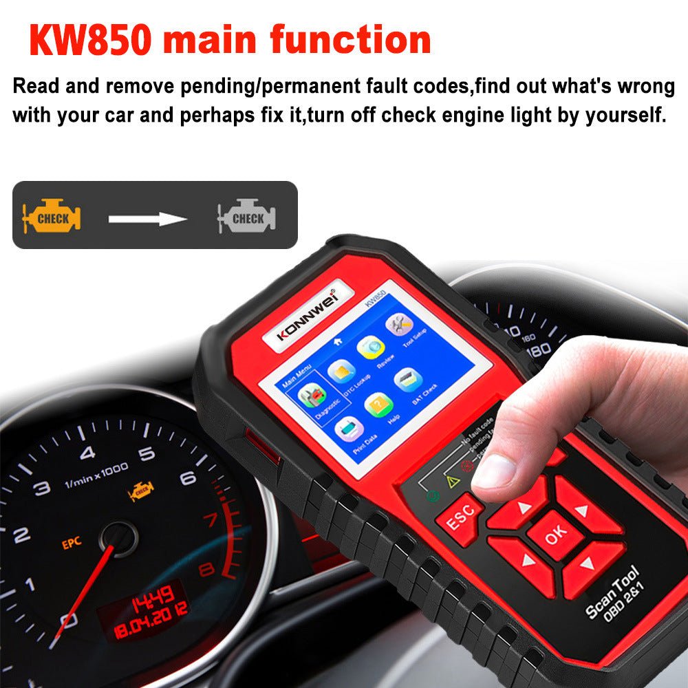 Lecteur de codes défaut moteur KW850 OBD2 CAN BUS pour diagnostic auto fiable - IVOIRART.COM