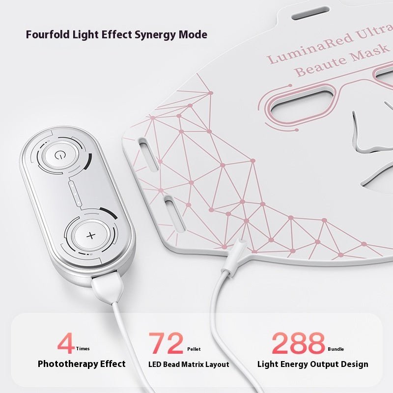 Led Quadruple Red Light Facial Beauty Mask Instrument - IVOIRART.COM