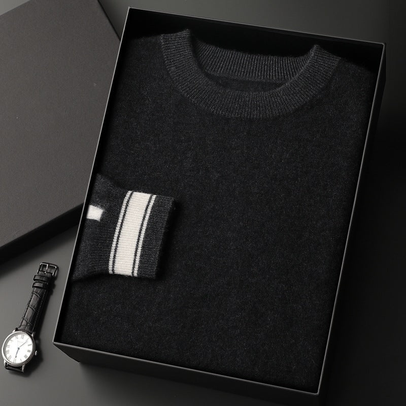 Leisure Sports Cashmere Men's Round Neck Sweater Suit - IVOIRART.COM