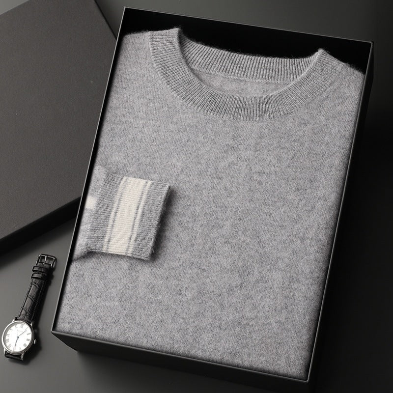Leisure Sports Cashmere Men's Round Neck Sweater Suit - IVOIRART.COM