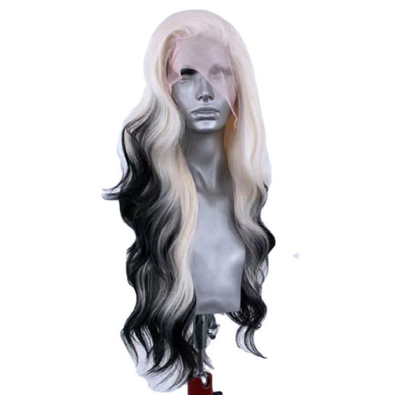 Light Gold Black Gradient Synthetic High Temperature Silk Role-playing Hair - IVOIRART.COM
