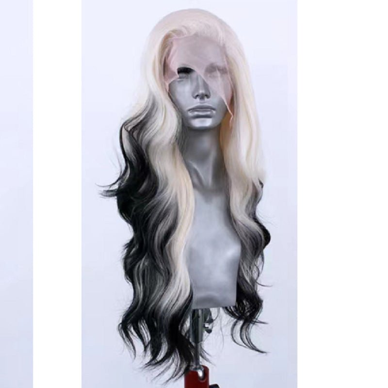 Light Gold Black Gradient Synthetic High Temperature Silk Role-playing Hair - IVOIRART.COM