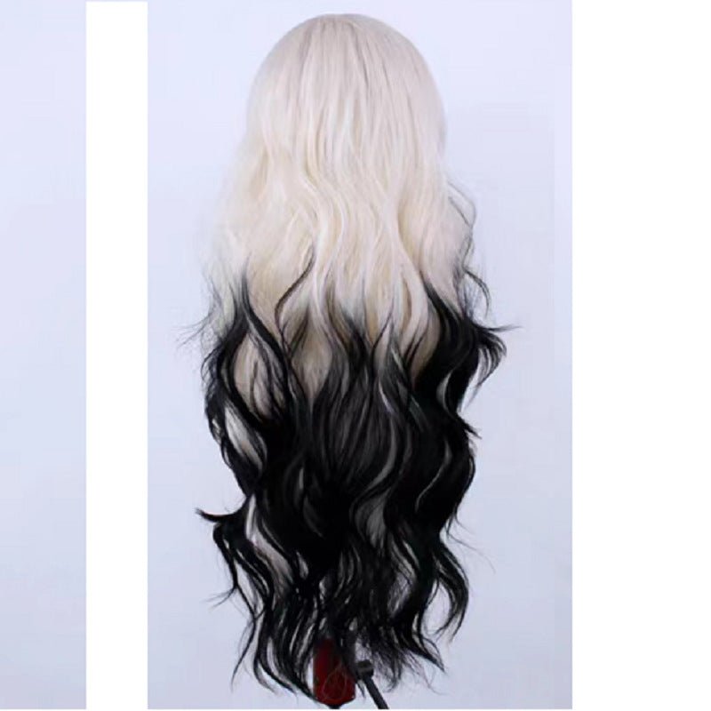 Light Gold Black Gradient Synthetic High Temperature Silk Role-playing Hair - IVOIRART.COM