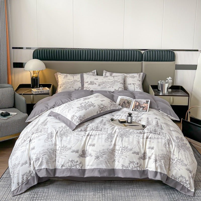 Light Luxury Brushed Four-piece Set Advanced Embroidery Cotton - IVOIRART.COM