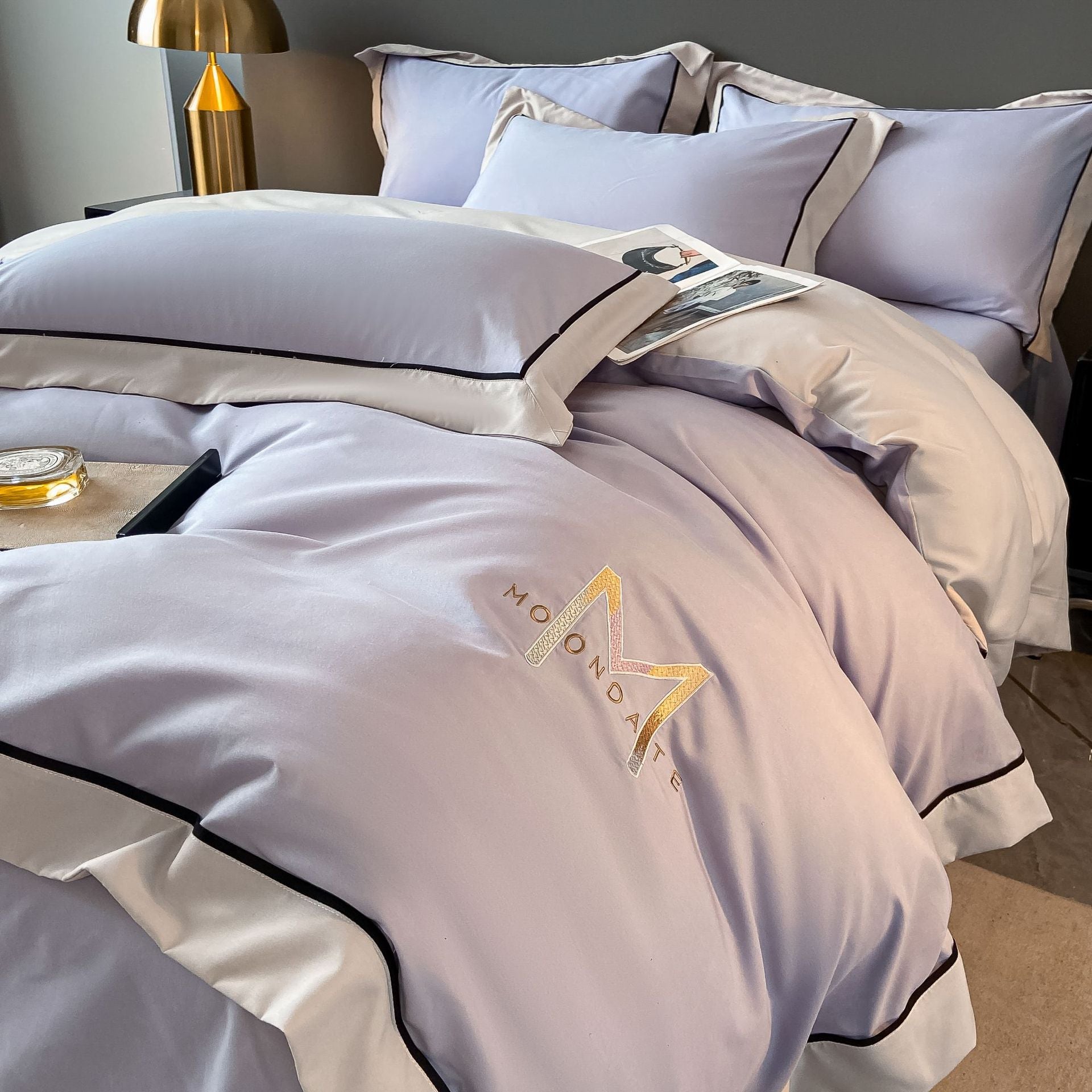 Light Luxury Brushed Four-piece Set Advanced Embroidery Cotton - IVOIRART.COM