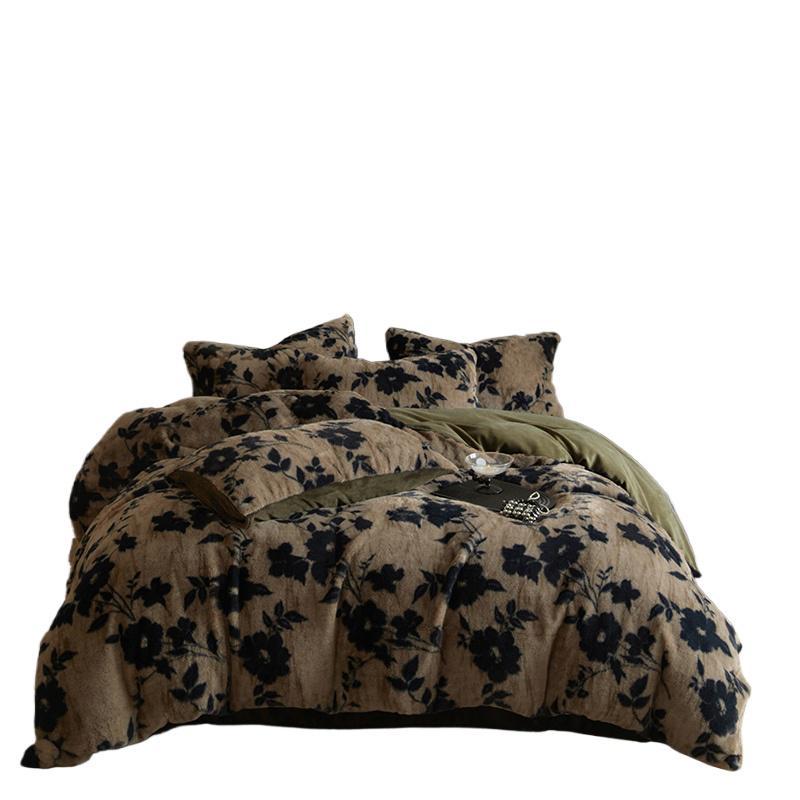 Light Luxury Bunny Cashmere Four-piece Set Maillard Style Carved - IVOIRART.COM