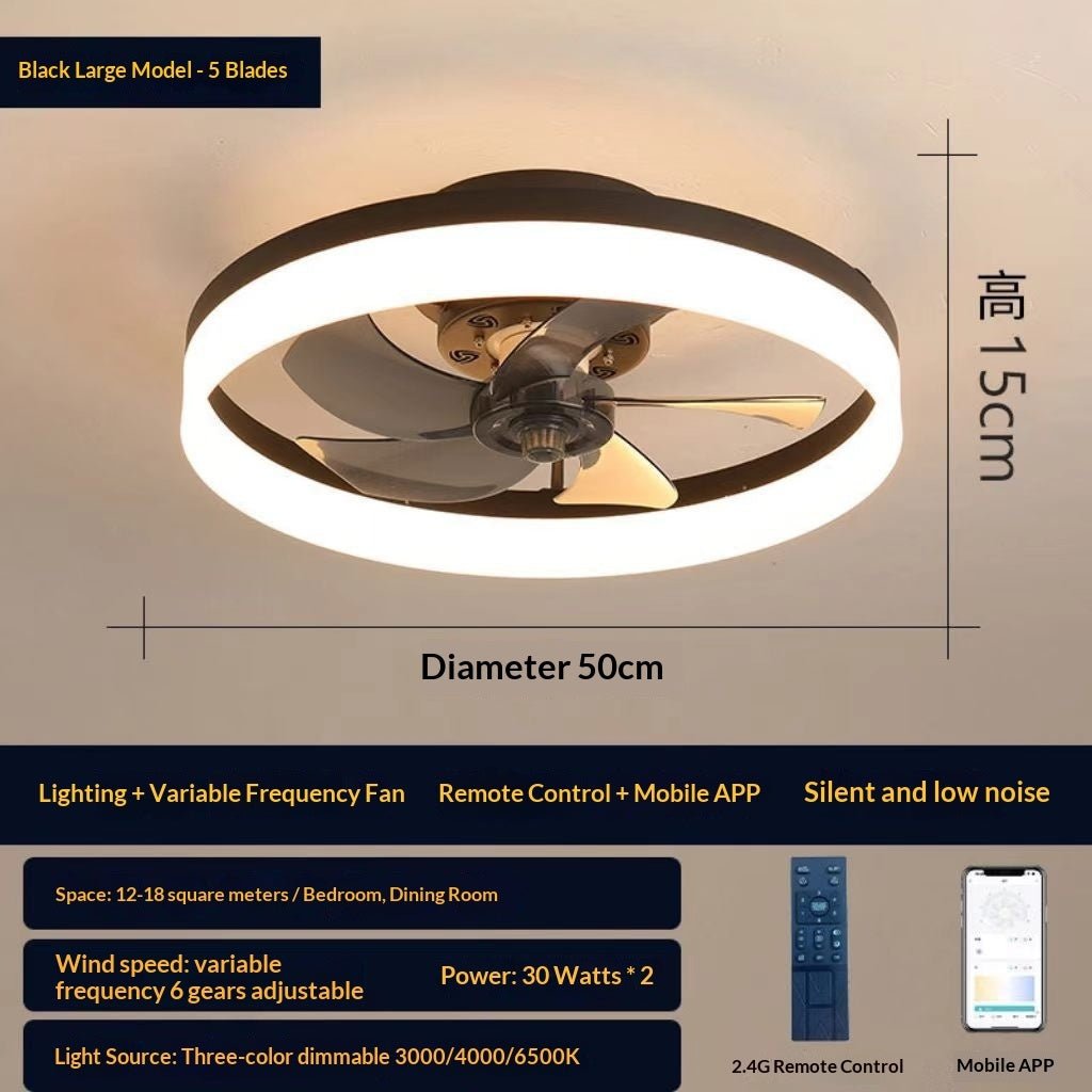 Light-luxury Nordic-style Restaurant Smart Fan Light - IVOIRART.COM
