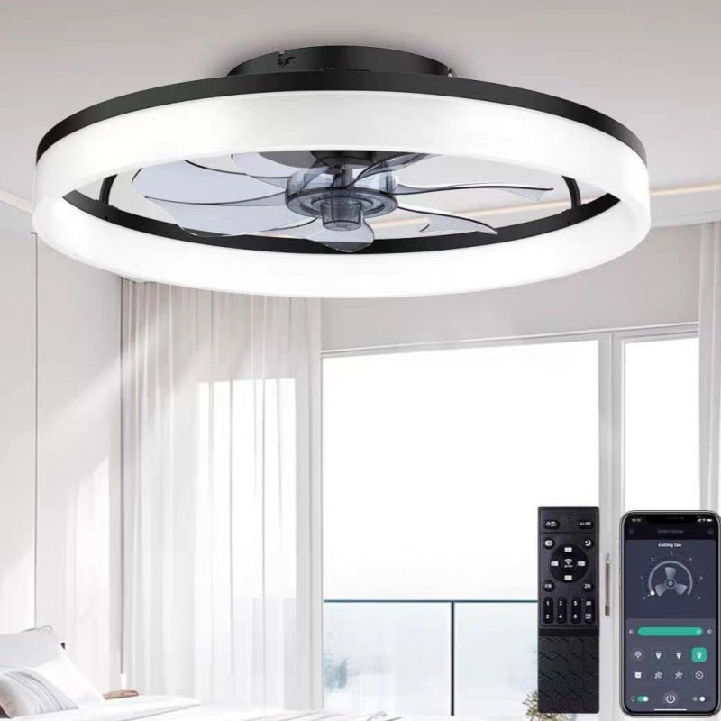 Light-luxury Nordic-style Restaurant Smart Fan Light - IVOIRART.COM