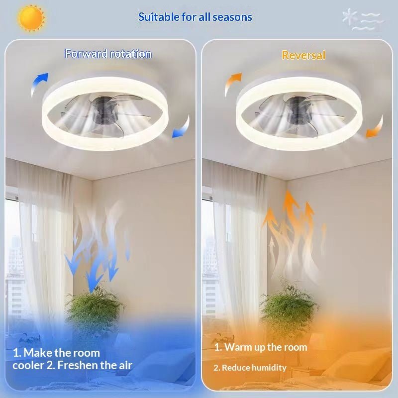 Light-luxury Nordic-style Restaurant Smart Fan Light - IVOIRART.COM