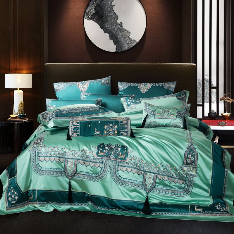 Linge de lit en coton longue fibre style palais de luxe douillet et élégant 80x - IVOIRART.COM