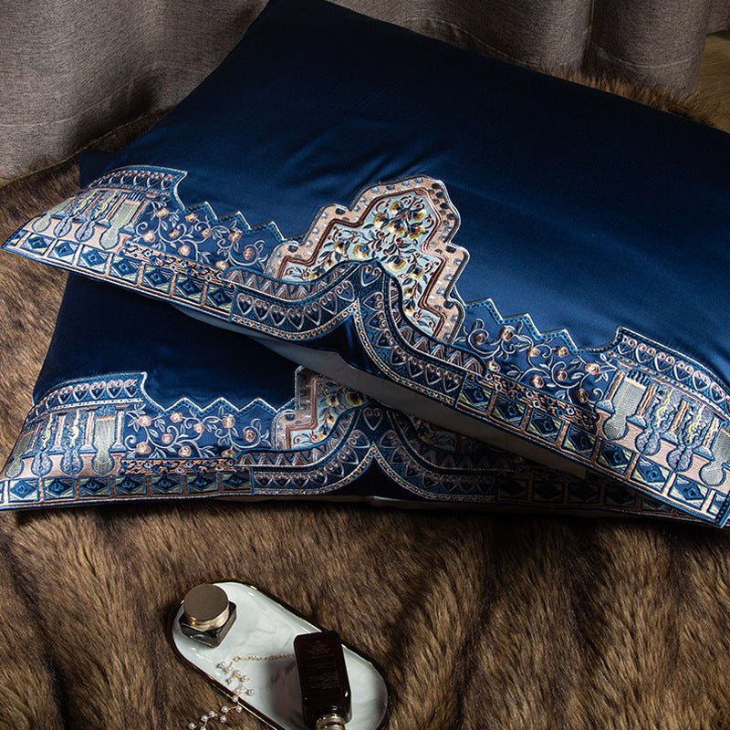 Linge de lit en coton longue fibre style palais de luxe douillet et élégant 80x - IVOIRART.COM