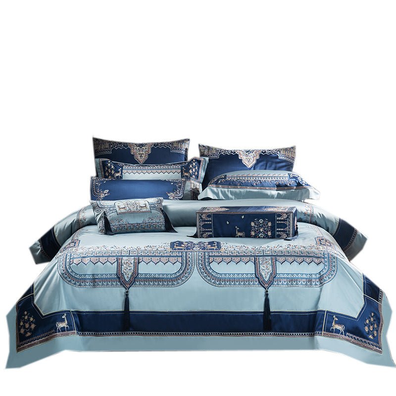 Linge de lit en coton longue fibre style palais de luxe douillet et élégant 80x - IVOIRART.COM