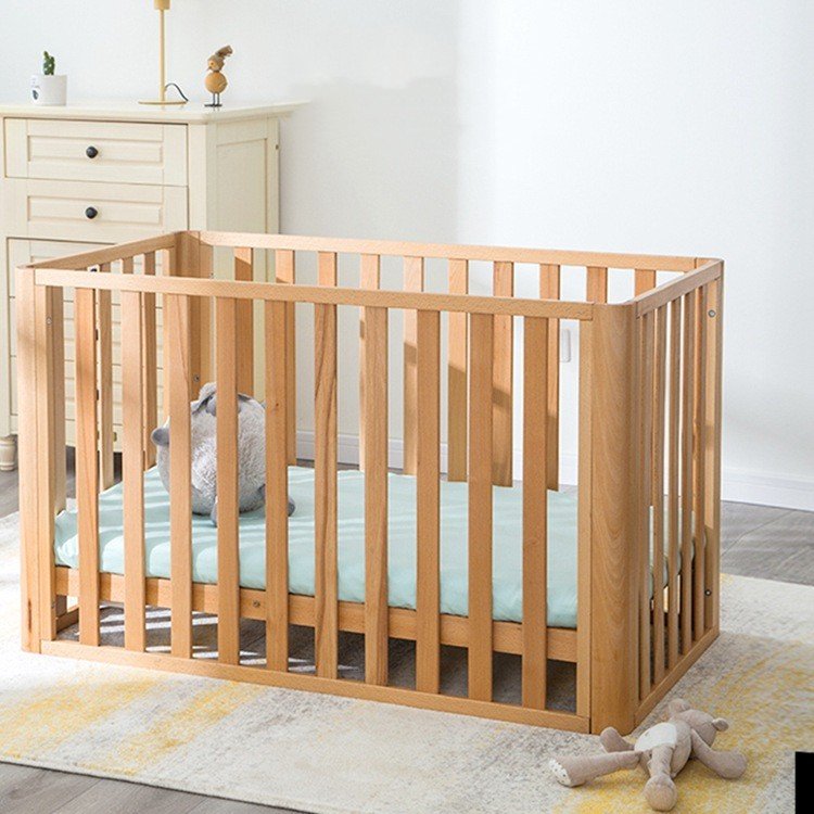 Lit d'enfant fonctionnel ajustable en bois massif de pin, rallonge, non peint - IVOIRART.COM