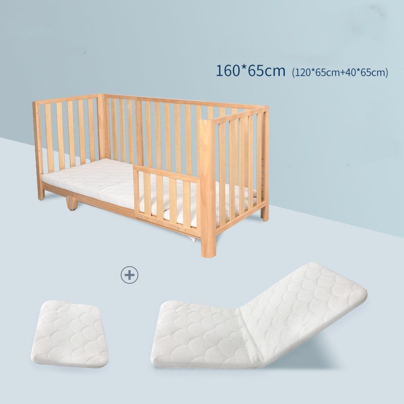 Lit d'enfant fonctionnel ajustable en bois massif de pin, rallonge, non peint - IVOIRART.COM