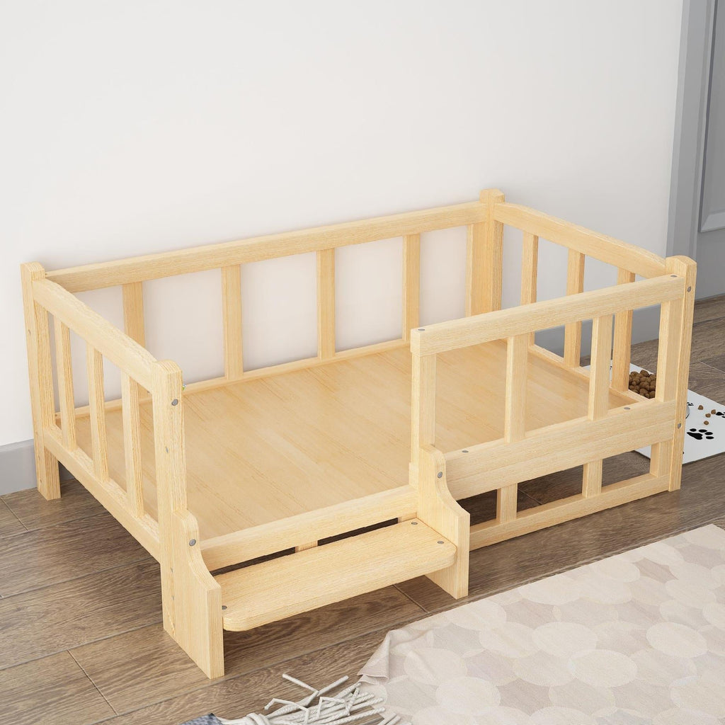 Lit d'été en bois pour chien – couchage élégant et confortable pour animaux - IVOIRART.COM